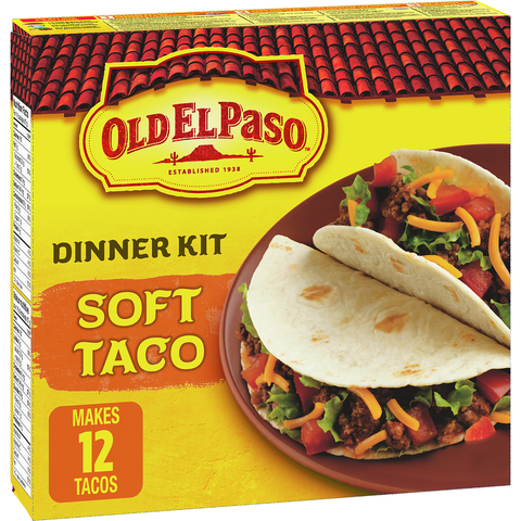 Old El Paso Soft Taco Kit - 12 Kits, 400G Each - Stocked Cases