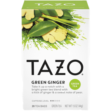 Tazo Tea Bags Green Ginger - 6 Boxes, 20 Tea Bags Each
