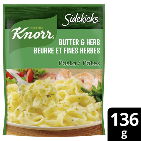 Knorr Lipton Sidekicks Noodles Butter & Herb - 8 Packs, 136G Each - Stocked Cases