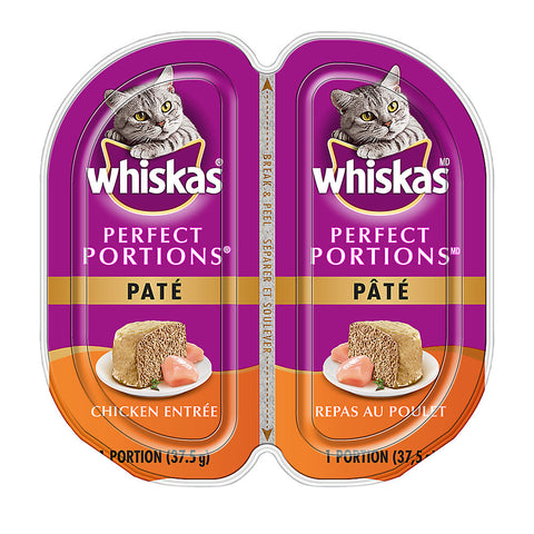 Whiskas Perfect Portions Wet Cat Food - Kitten Chicken Pate (24X75G)