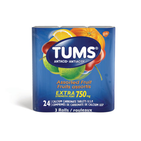 Tums Rolls Extra Strength Assorted Fruit (12X6X3X8'S) - 6 Packs, 3X8'S Each
