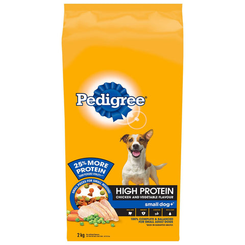 Pedigree Dry Dog Food Small Dog Plus Maturity - Chicken - 5 Packs, 2Kg Each - Stocked Cases