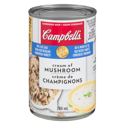 Campbell'S Soup Cream Of Mushroom Reduced Sodium - 12 Cans, 284Ml Each - Stocked Cases