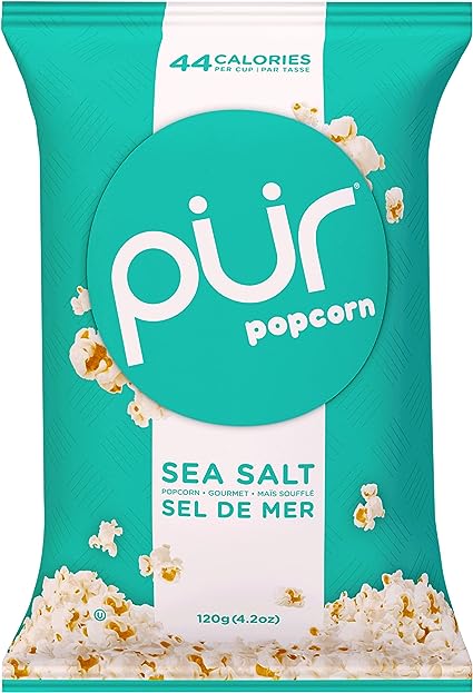 Pur Popcorn Sea Salt - 9 Bags, 120G Each - Stocked Cases