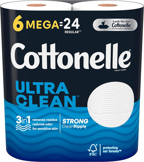 Cottonelle Toilet Paper Ultra Clean Care Mega Roll (6 X 6)