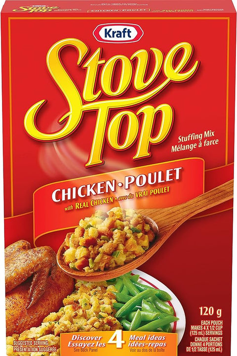 Kraft Stove Top Stuffing Mix Chicken - 12 Packs, 120G Each - Stocked Cases