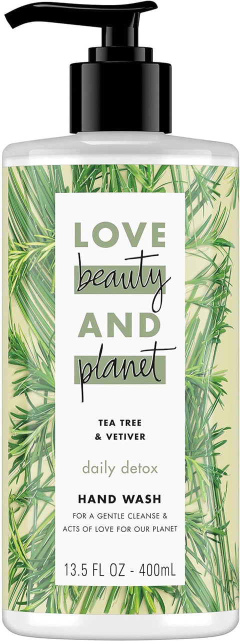 Love Beauty And Planet Liquid Hand Wash Daily Detox Tea Tree - 4 Bottles, 400Ml Each - Stocked Cases
