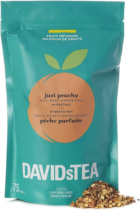 David'S Tea Just Peachy - 6 Boxes, 12 Tea Bags Each - Stocked Cases