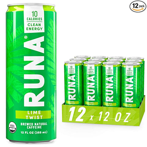 Runa Energy Drink Lime Twist - 12 Pack, 355Ml Each