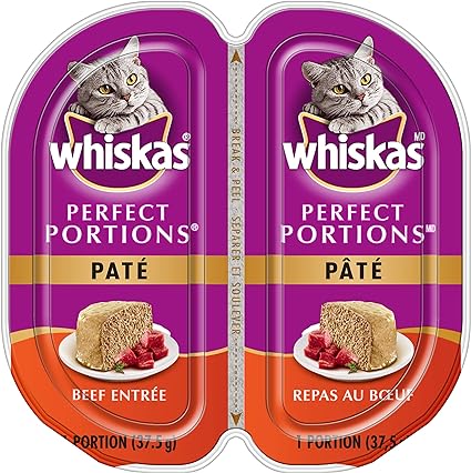 Whiskas Perfect Portions Wet Cat Food - Beef Pate (24X75G)