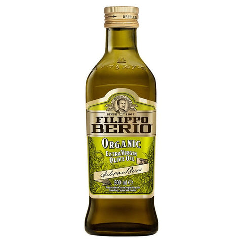 Filippo Berio Extra Virgin Olive Oil Organic - 12 Packs, 500Ml Each - Stocked Cases