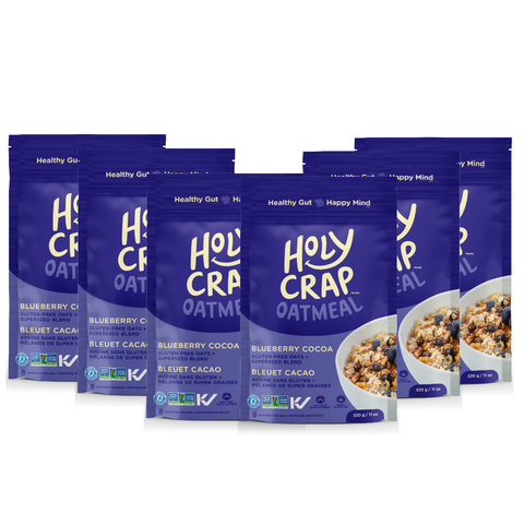 Holy Crap Oatmeal Blueberry & Cocoa - 12 Packs, 320G Each - Stocked Cases