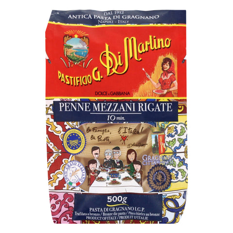 Di Martino Pasta Mezzani Rigate - 12 Packs, 453G Each - Stocked Cases