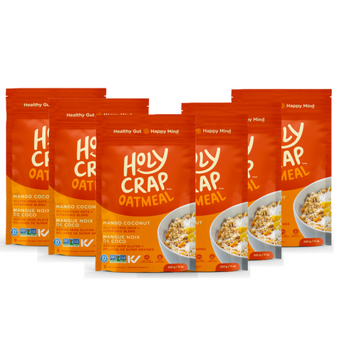 Holy Crap Superseeds Mango & Coconut - 12 Packs, 225G Each - Stocked Cases