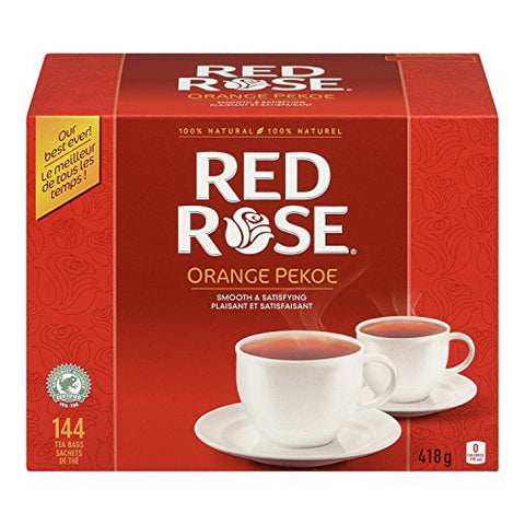 Red Rose Tea Bags Orange Pekoe - 4 Boxes, 144 Tea Bags Each