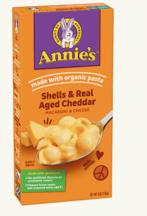 Annie'S Shells With Aged Cheddar - 12 Packs, 170G Each - Stocked Cases