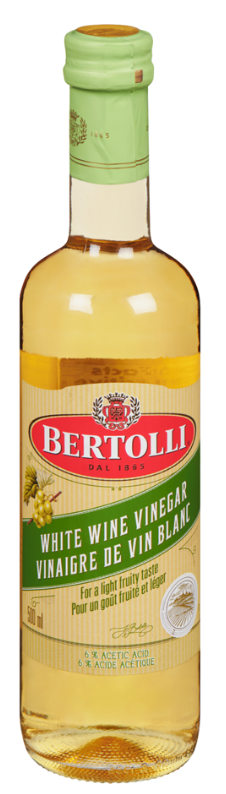 Bertolli Vinegar White Wine - 12 Bottles, 500Ml Each - Stocked Cases