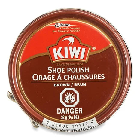 Kiwi Paste Shoe Polish Brown - 12 Tins, 32G Each - Stocked Cases