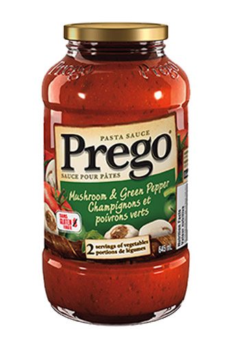 Prego Sauce Mushroom & Green Pepper - 12 Packs, 645Ml Each - Stocked Cases