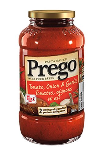 Prego Sauce Tomato, Onion & Garlic - 12 Packs, 645Ml Each - Stocked Cases