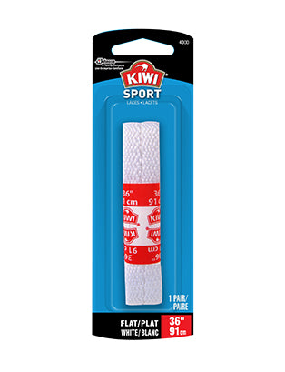 Kiwi Sport Shoe Laces White Flat 45" - 6 Pairs, 1'S Each - Stocked Cases