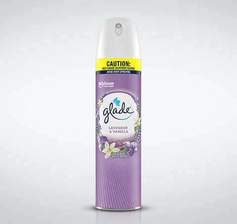 Glade Aerosol Air Freshener Lavender & Vanilla 12 Pack 227G - Stocked Cases