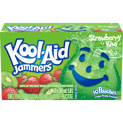 Kool-Aid Jammers Strawberry & Kiwi - 4 Pack - Stocked Cases