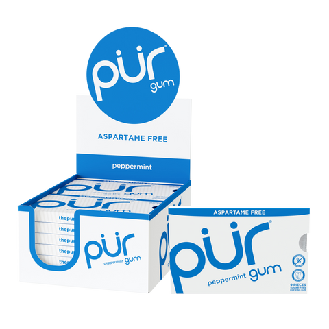 Pur Gum Tray Peppermint Blister 9'S 12 Pack - Stocked Cases