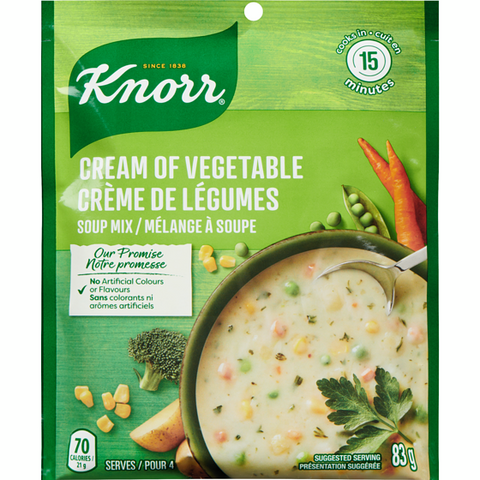 Knorr Lipton Soup Cream Of Vegetable - 12 Packs, 83G Each - Stocked Cases