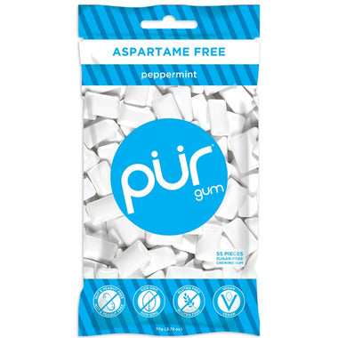 Pur Gum Tray Peppermint Bag 55'S 12 Pack - Stocked Cases
