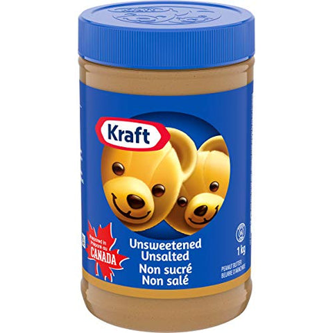 Kraft Spread Peanut Butter Unsweetened - 12 Jars, 500G Each - Stocked Cases