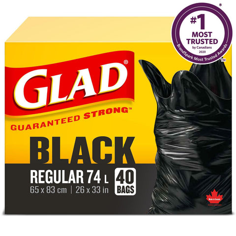 Glad Easy Tie Regular Garbage Bags - 8 Boxes, 40 Bags Each - Stocked Cases