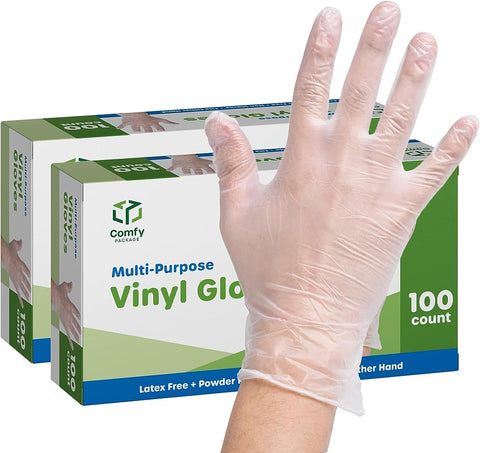 Gloves Vinyl Latex Free Large - 10 Boxes, 100 Gloves Each - Stocked Cases