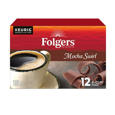 Folgers K-Cup Coffee Pods Mocha Swirl 108G - Pack Of 6 - Stocked Cases