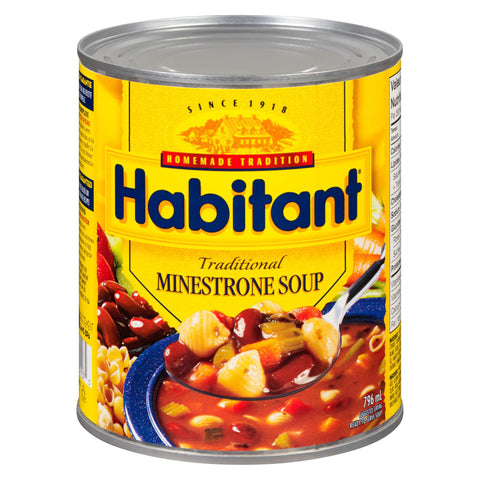 Habitant Soup Minestrone - 24 Cans, 796Ml Each - Stocked Cases