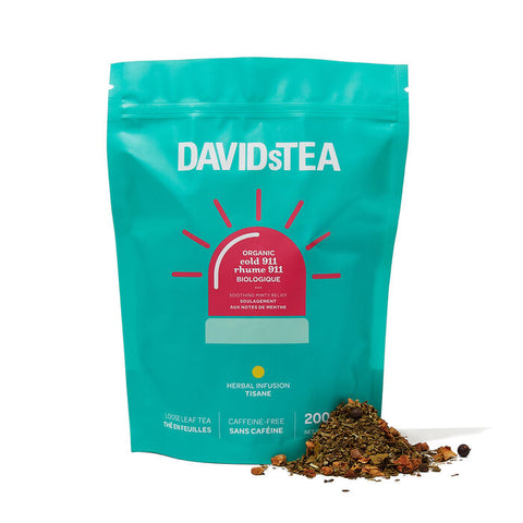 David'S Tea Organic Cold 911 - 6 Boxes, 12 Tea Bags Each - Stocked Cases