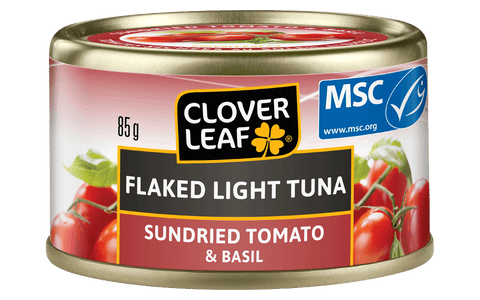 Clover Leaf Flaked Light Tuna Tomato & Basil (24 X 85G) - Stocked Cases