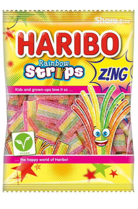 Haribo Rainbow Strips 170G 12 Pack - Stocked Cases