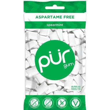Pur Gum Tray Spearmint Bag 55'S 12 Pack - Stocked Cases