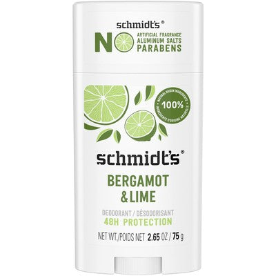 Schmidt'S Natural Deodorant Bergamot & Lime 75G - Pack Of 12